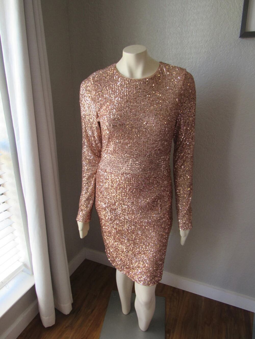 Gianni Bini Gold Sequined Midi Dress